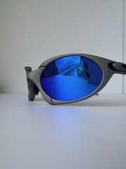 Retro Oakley Romeo 1 X Metal Polarized Sunglasses Matte Gray/Blue lens 133mm