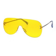 Rimless Shield Sunglasses Unisex Modern Sleek Design Shades UV 400