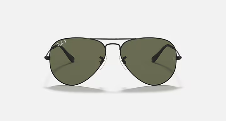 Ray-Ban RB3025 002/58 58-14 3P Unisex Polished Black Sunglasses G-15 Lenses NEW