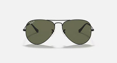 Ray-Ban RB3025 002/58 58-14 3P Unisex Polished Black Sunglasses G-15 Lenses NEW