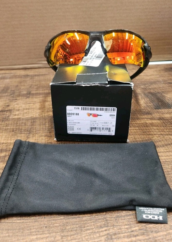 Oakley Flak 2.0 XL Prizm Red Half-Rim Black Sunglasses OO9188-86 59