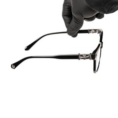 Men Women Clear Lens Designer Classic Black Silver Plated Cross Glasses