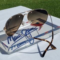 Maui Jim “MAVERICKS” 264-16 Gloss Gold Frames/ Bronze Lenses/ TITANIUM AVIATORS!
