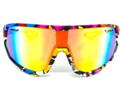 Oversized RETRO SPORTY WRAP Shield Cycling SUN GLASSES Large Big Graffiti Frame