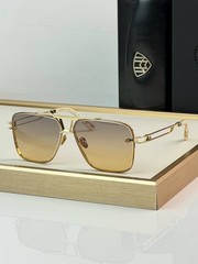 Maybach Luxury Square Aviator Sunglasses Gold Brown Gradient Metal Frame