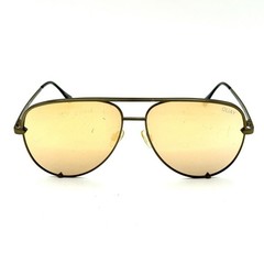 QUAY X DESI Aviator Sunglasses Green Designer Frame & Mirrored Multicolor Lenses
