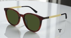GUCCI GG0830SK 003 Havana Shiny Green Round Oval 54 mm Men’s Sunglasses OBI