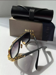 DITA LXN-EVO DTS403 Unisex Sunglasses Black/Gold Frame Luxurious Square Shades