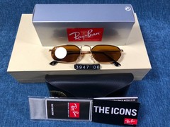 Ray-Ban RB3947 Polished Arista Gold/Brown 57 mm Sunglasses 145mm 001/33 57-18MM
