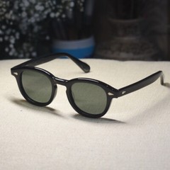 Johnny Depp G15 polarized sunglasses men green sunglasses black acetate glasses