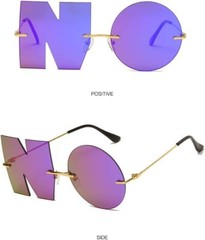 ENTHYI Letter NO Party Rimless Irregular Design Sunglasses For Men/Women…