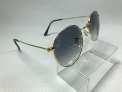 Ray-Ban RB3447 Round Gold Frame Gradient Blue Lens Sunglasses