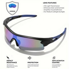 New UV400 Protective Sports Eyewear Lightweight Full-Cover Lens Unisex Wrap