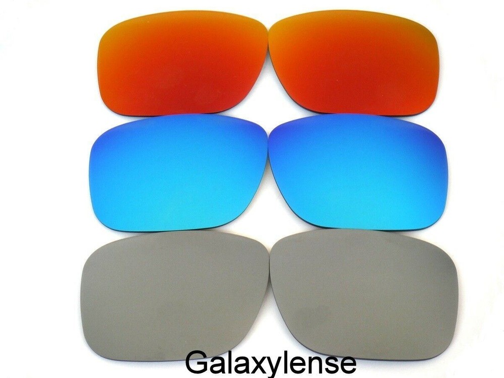Galaxy Replacement Lenses For Oakley Metallic Holbrook Metal Titanium/Blue/Red