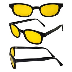 KD’s Unisex-Adult Biker sunglasses Black/Yellow One Size
