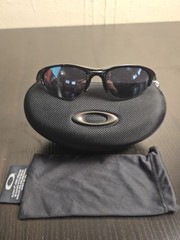 Vintage Oakley Half Jacket 1.0 Jet Black Iridium 03-614 Sunglasses USA W Case