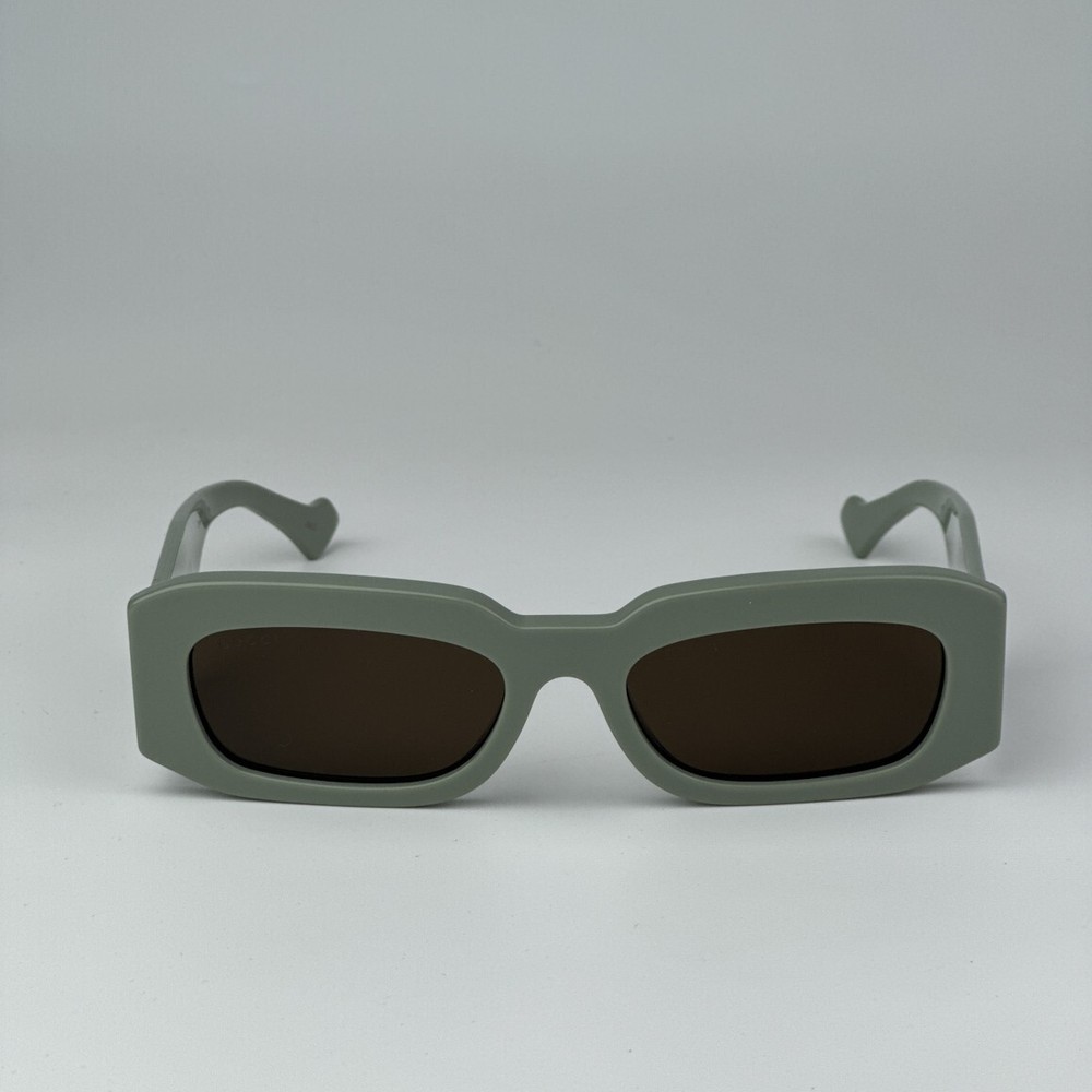 Gucci Men AUTHENTIC Sunglasses Solid Sage Brown Rectangle GG1426S 004 BRAND NEW