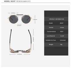 Retro Round Metal Sunglasses Steampunk Men Women Trend Brand Designer Vintage