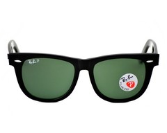 Ray-Ban RB2140 Original Wayfarer Classic Black Frame Polarized Green Lens 54mm
