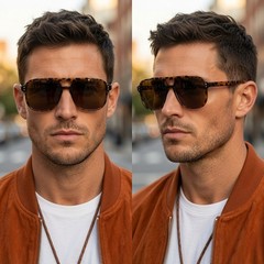 Large Oversized Men Women Orange Lens Aviator Retro 80’s Sunglasses Lentes Gafas