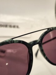 Brand New Diesel Sunglasses DL0188 Dark Green Marble Black Bar 98J 54-17-145 3