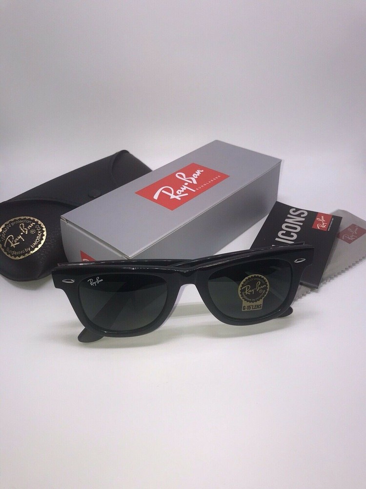 Ray-Ban WAYFARER ® RB2140 901 50•22 3N Shiny Black Classic Brand New