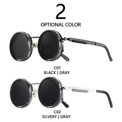 Polarized Round Sunglasses ND9 Adjustable Dimming Men Women Retro Punk