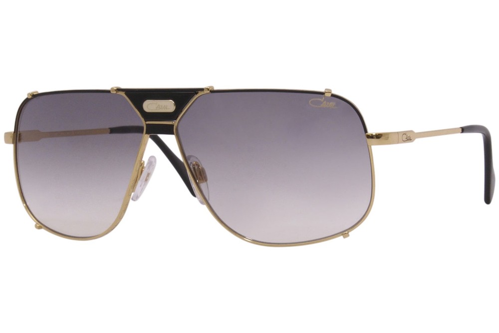 Cazal 994 001 Sunglasses Men’s Black-Gold/Grey Gradient Lenses Pilot Shape 63mm
