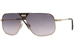 Cazal 994 001 Sunglasses Men’s Black-Gold/Grey Gradient Lenses Pilot Shape 63mm