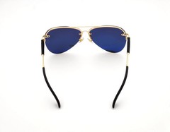 Polarized Mercedes Rimless Metal Aviator Sunglasses Gold Frame Smoke Lens MB22