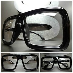 Men’s Women OVERSIZE VINTAGE RETRO Style NERD PARTY CLEAR LENS EYE GLASSES FRAME