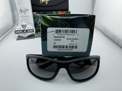 MAUI JIM MAUKELE MJ 682-02 MATTE BLACK W/ NEUTRAL GREY POLARIZED SUNGLASSES NEW
