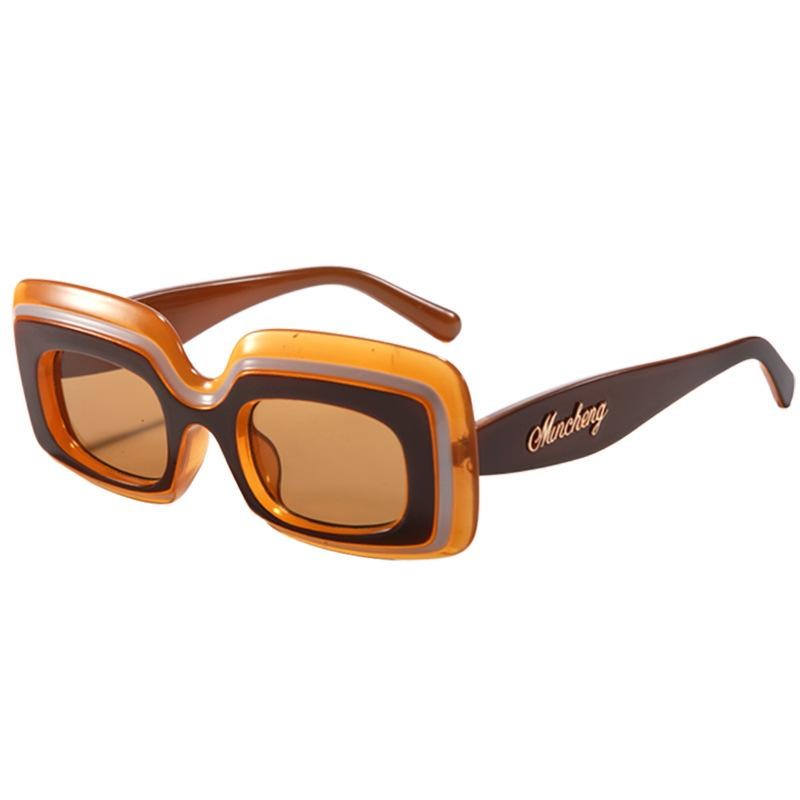 Retro Shades Luxury Sunglasses for Men Designer Famous Brand Square Sun Glasses