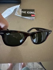 Ray-Ban ORB2140 Wayfarer Havana Bio-Acetate Frame With Green Lenses 50-22