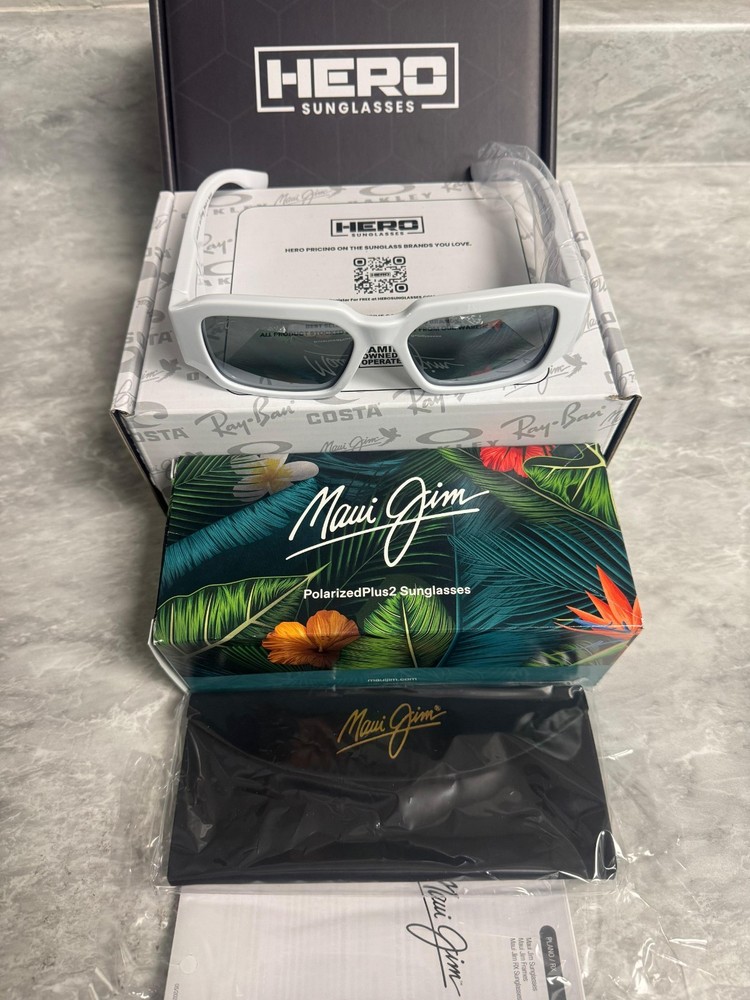 MAUI JIM | NEW | K?PALE | 639 – 05 | SHINY WHITE | NEUTRAL GREY