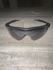 Vintage Y2K Oakley M Frame Sunglasses Matte Black Made in USA Smoke Grey Lens