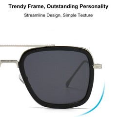 Fashion Sunglasses Men Women Square Classic Metal Frame Retro Glasses Eyewear
