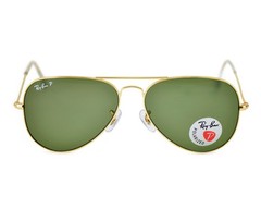 Ray-Ban Sunglasses RB3025 Aviator Classic Gold Frame Polarized Green Lens 58mm