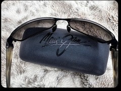Rare Maui Jim Makena 244 MJ 244-02/F Black Plastic Frame Gray Gradient