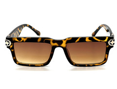 Men Sunglasses White Beige Tortoise Frame Hip Hop Style Rapper Gangster Model