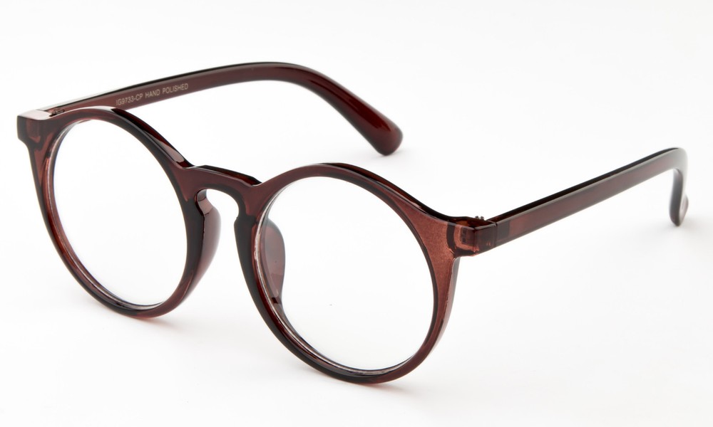 Brown Clear Lens Glasses with two Clip Ons Flash Interchangable Lenses 3 in 1