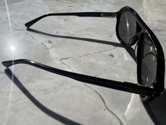 Gucci GG1042S Aviator Sunglasses Black Plastic Frame Gray Tinted Lenses 145mm