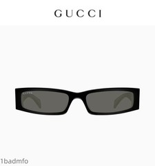 Gucci GG1778S classic narrow rectangular black frame sunglasses 57-17-145