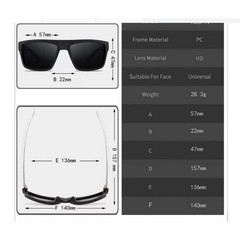 Lightweight Shades Mens Polarized Square Sunglasses Hip Hop Dark Black. Lens
