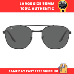 Ray-Ban Unisex Sunglasses RB3688 002/B1 Black Square Gray Non-Polarized 58mm