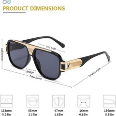 Square Oversized Retro Sunglasses Men Bold Thick Frame UV400 Shades Classic New