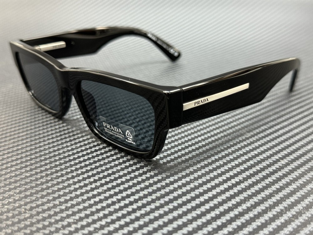 PRADA PR A03S 16K07T Black Blue Vintage Men’s 56 mm Sunglasses