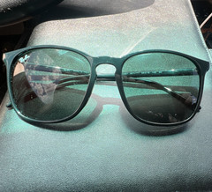 Ray-Ban RB4187 Men’s Round Sunglasses Green Tinted Lenses Lightweight Plastic