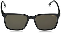 CARRERA MEN’S 259/S RECTANGULAR SUNGLASSES – SIZE: MEN 55MM 18MM – BLACK/BROWN