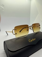 Cartier Big C Without Diamond Cut Brown Frameless Lens with Gold Frame